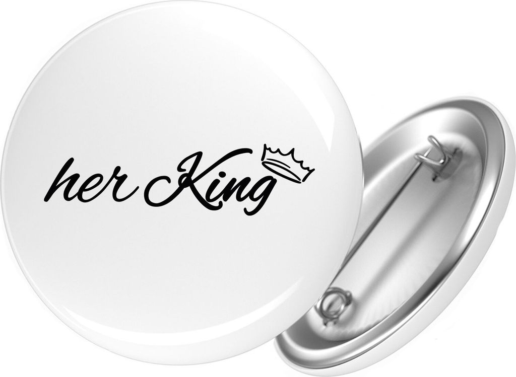 Huuraa Button her King Krone 59mm rund mit Sicherheitsnadel Ansteckbutton Geschenkidee