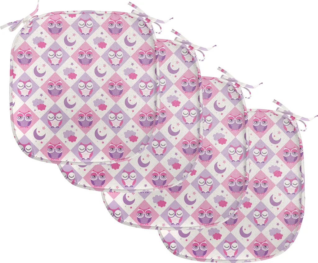 Coussins de Siège Anti-Glisse et Imperméables 40 cm, Lot de 4, Rose Fixe