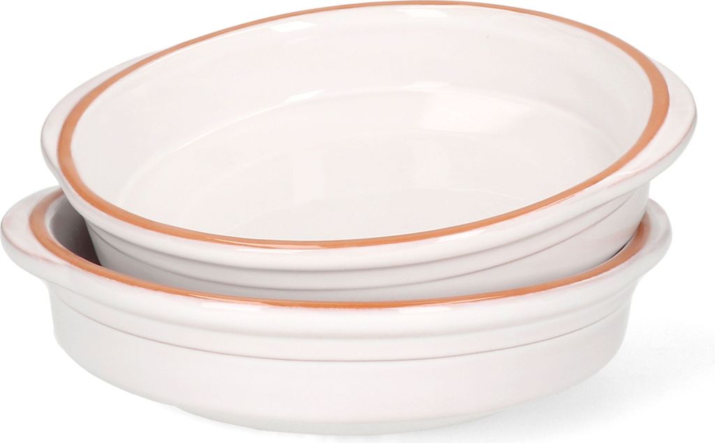 2er Set Cazuela WEISS Ton-Schale Ille Ø 20cm Größe L Mittelalter Wikinger
