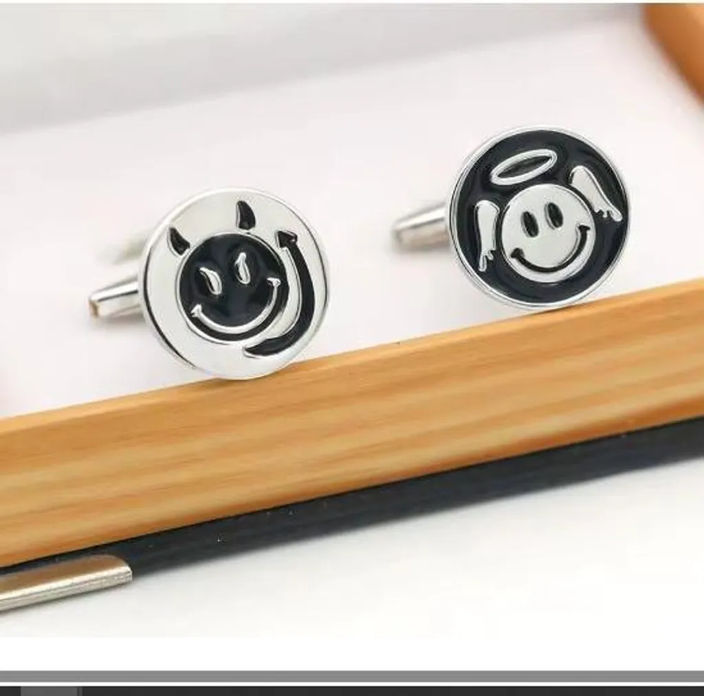 Boutons de manchette ange et diable pour mariage et cadeau d'anniversaire