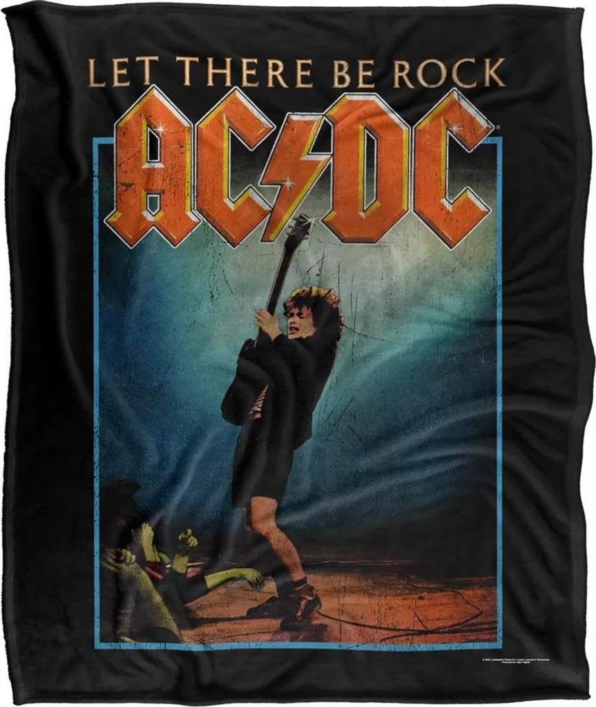 Couverture Ultra Douce AC/DC Let There Be Rock - Finition Soyeuse Colorée