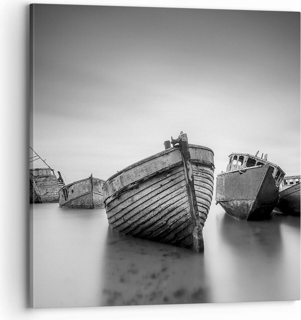 Bild auf Leinwand - Leinwandbild - Einteilig - £ódŸ Wrack Schiff - 70x70cm - Wand Bild - Wanddeko - Wandbilder - Leinwanddruck - Bilder - Wandde...