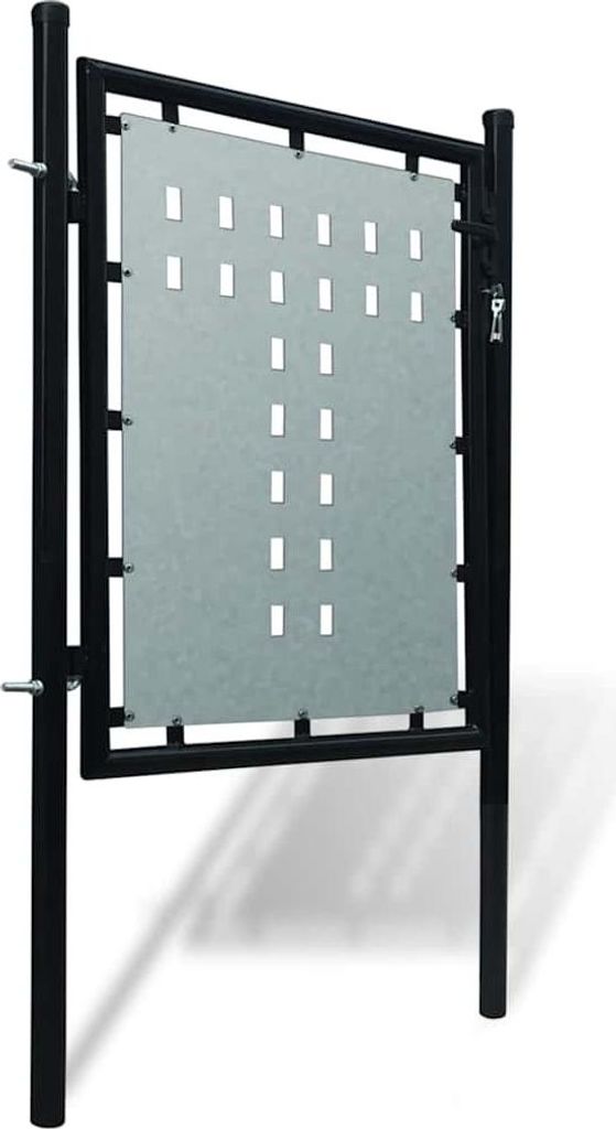 vidaXL Schwarzes Einzeltor für Zäune 100 x 100 cm