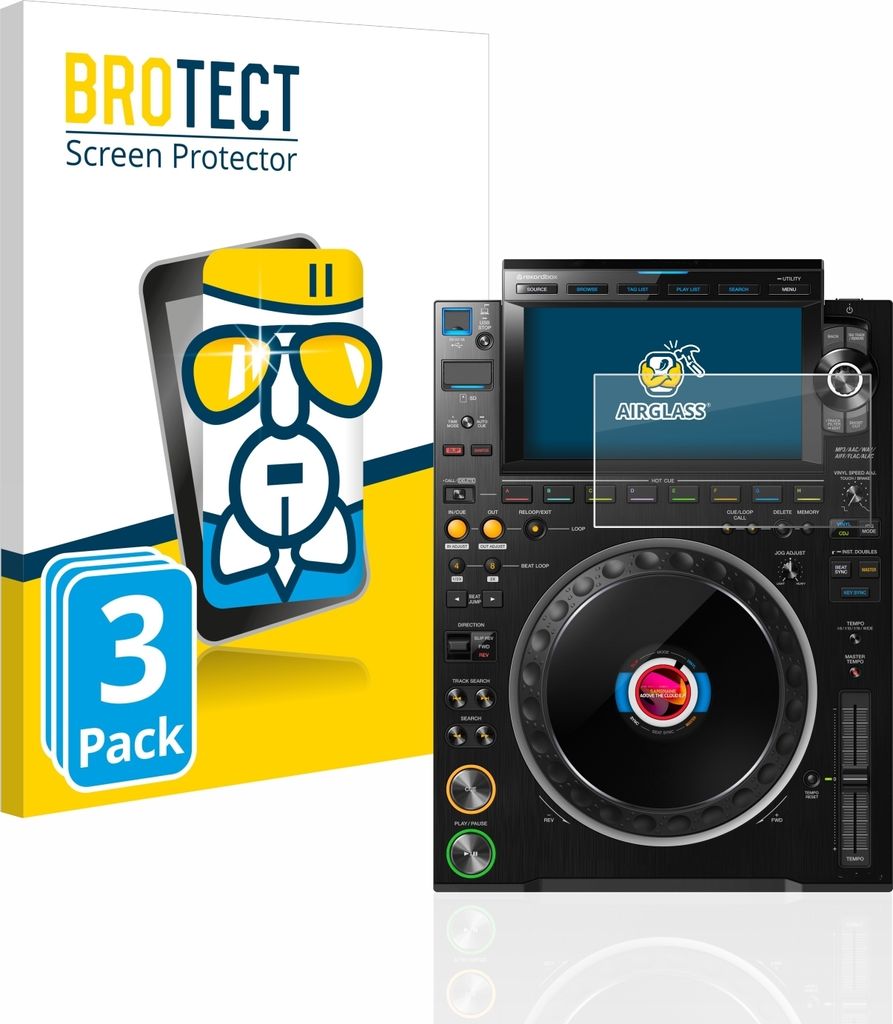 3x BROTECT Schutzglas für Pioneer CDJ 3000 Schutzfolie Panzer Folie Glas Display Schutz klar