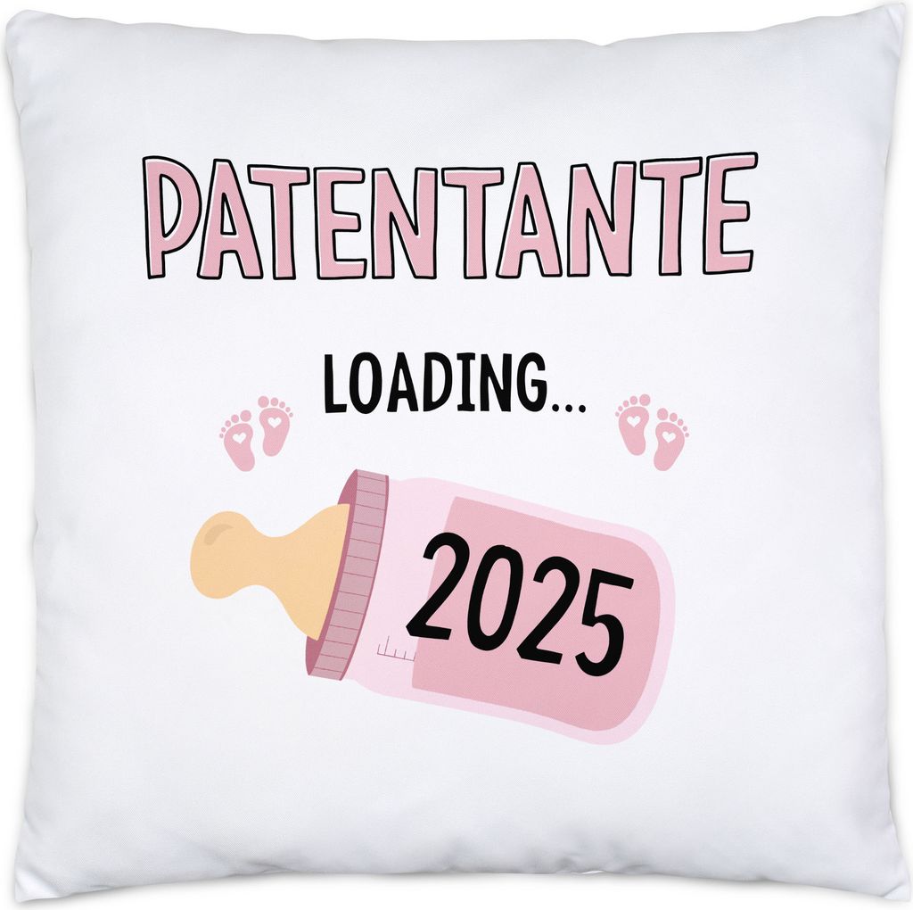Patentante Loading 2025 Kissen Mit Füllung Geschenk Werdende Patentante Babynews mit Ladebalken Schwangerschaft Geschenkidee