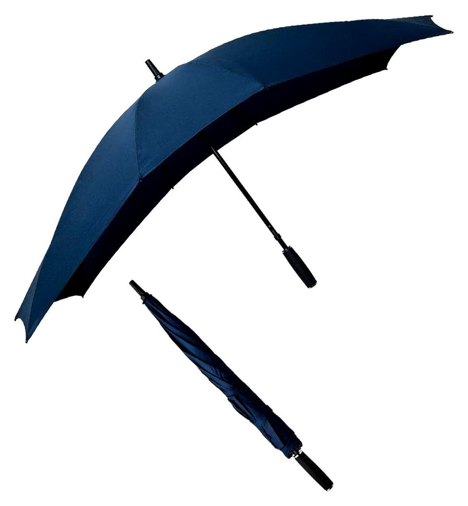 Erkic Falconetti Regenschirm für zwei Regenschirm, manuelle Öffnung, Marineblau