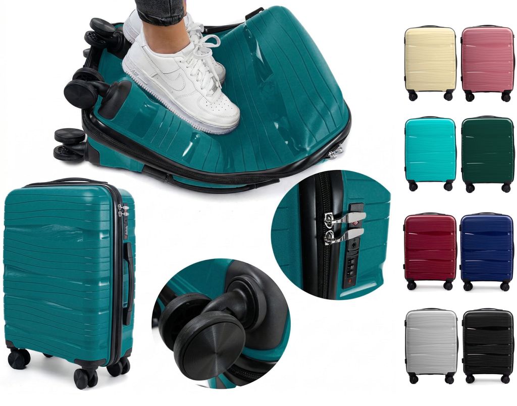 RGL PP3 L Polypropylen Koffer Reisekoffer Hardcase Koffer TSA-Schloss Trolley Hartschalenkoffer Grösse: L Farbe: Meerblau