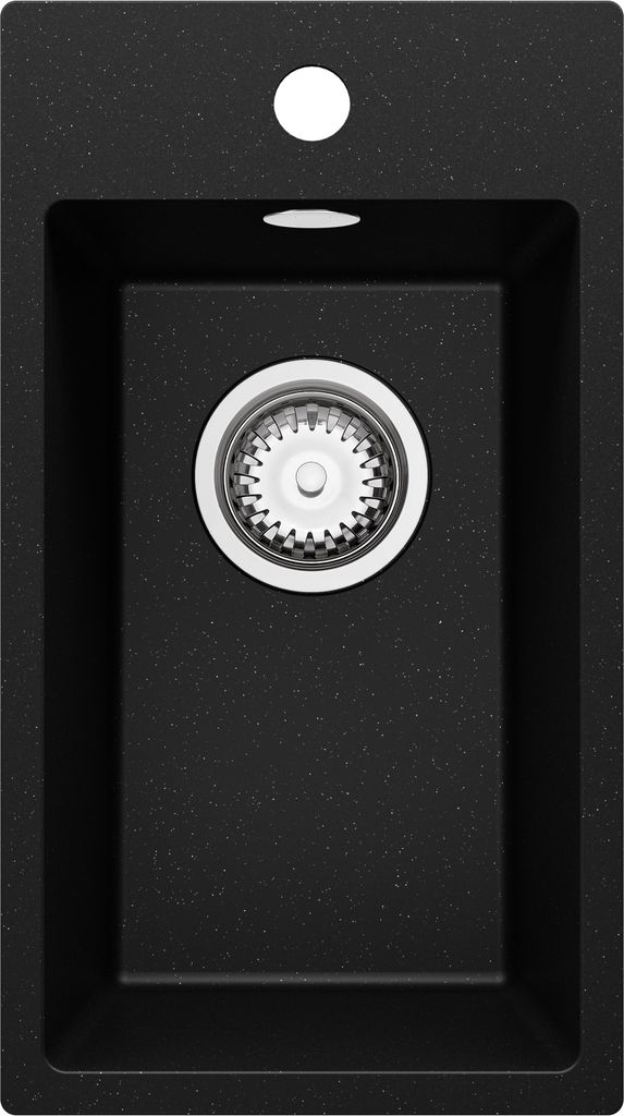 PRIMAGRAN Spülbecken Schwarz Metallic 28x50cm, Granitspüle Produktbild 