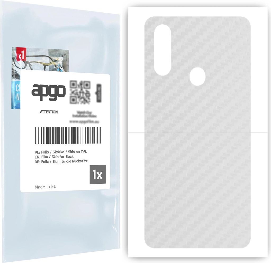apgo Rückseite Schutzfolie für Oppo A31 - Hinten Schutzfolie Carbon Transparent (durchsichtig), Rückseite Folie schützt vor Kratzern und Finger...