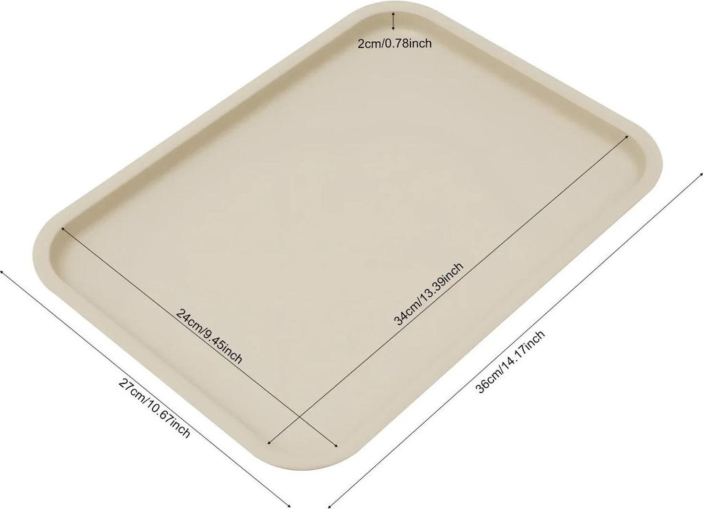 Serviertabletts - Kantinentablett - 24er-Pack - Stapelbar - PP-Kunststoff - 36 x 27 x 2 cm - Dunkelkhaki