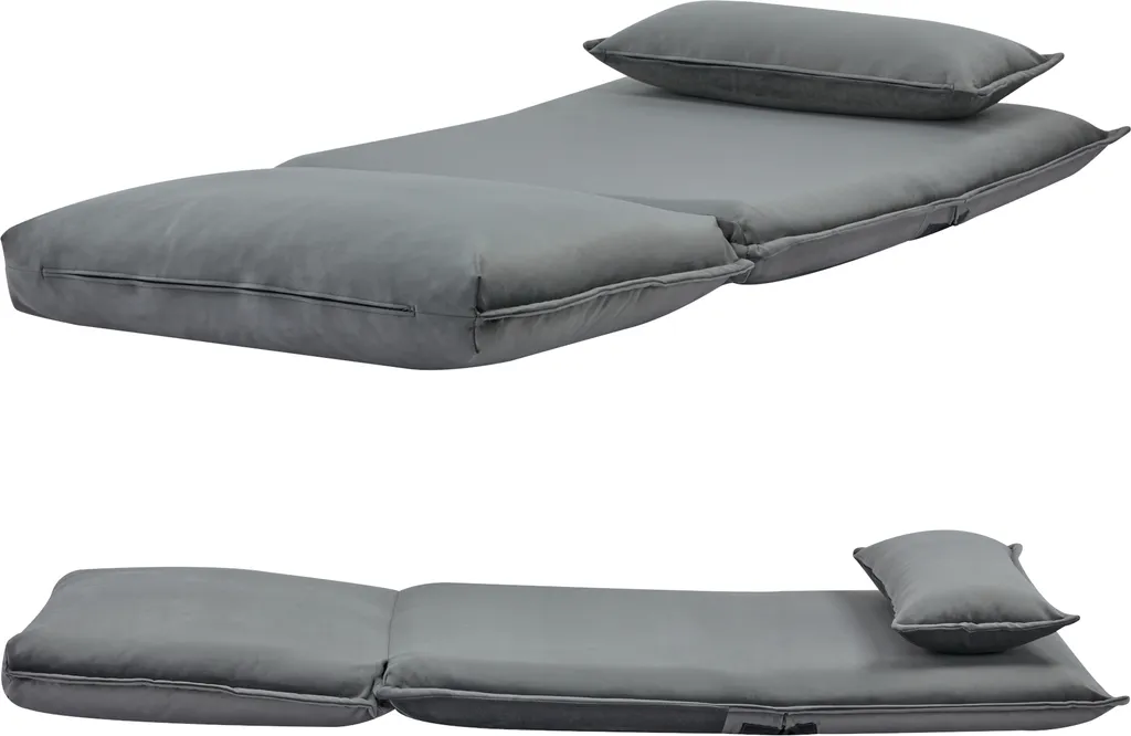 Lit d'appoint 1 place Umeå gris - Fauteuil modulable pour studio - 8