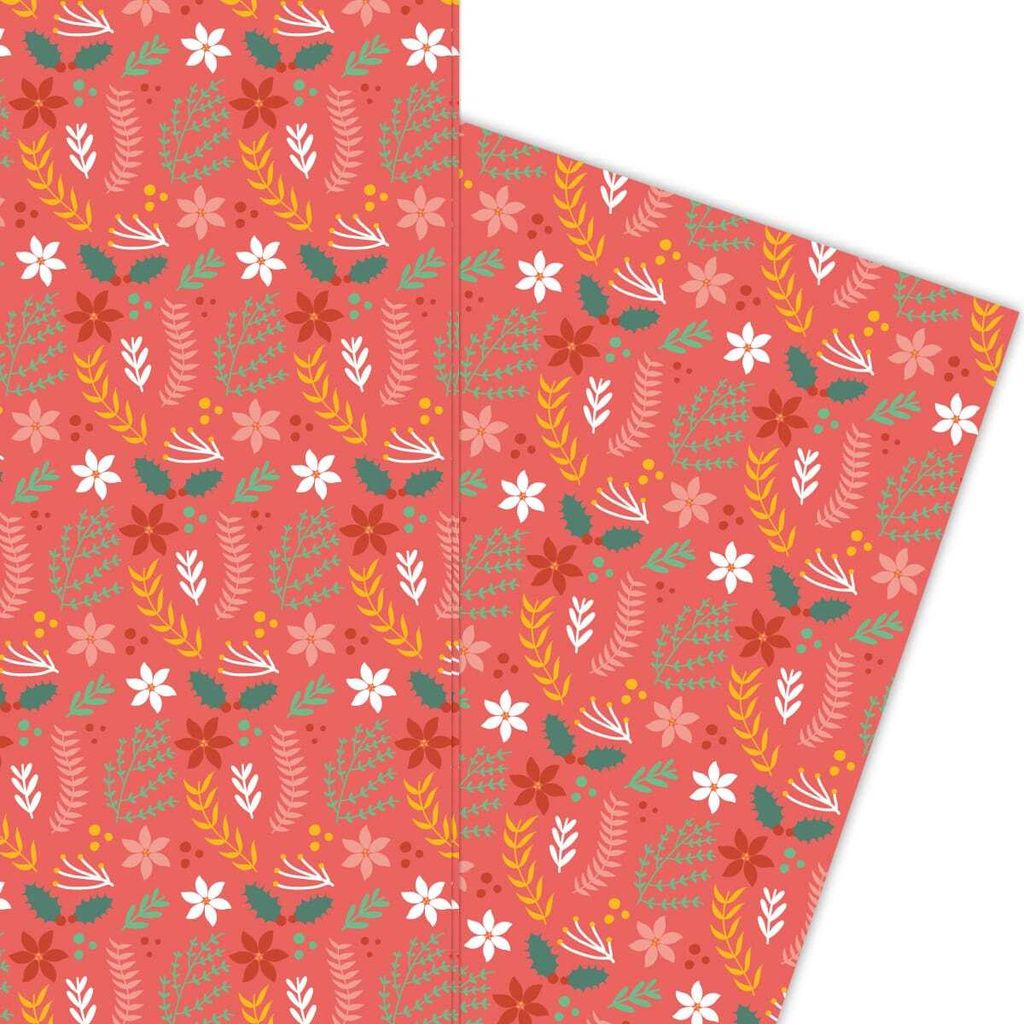 florales Weihnachts Geschenkpapier für tolle Geschenke auf Produktbild 
