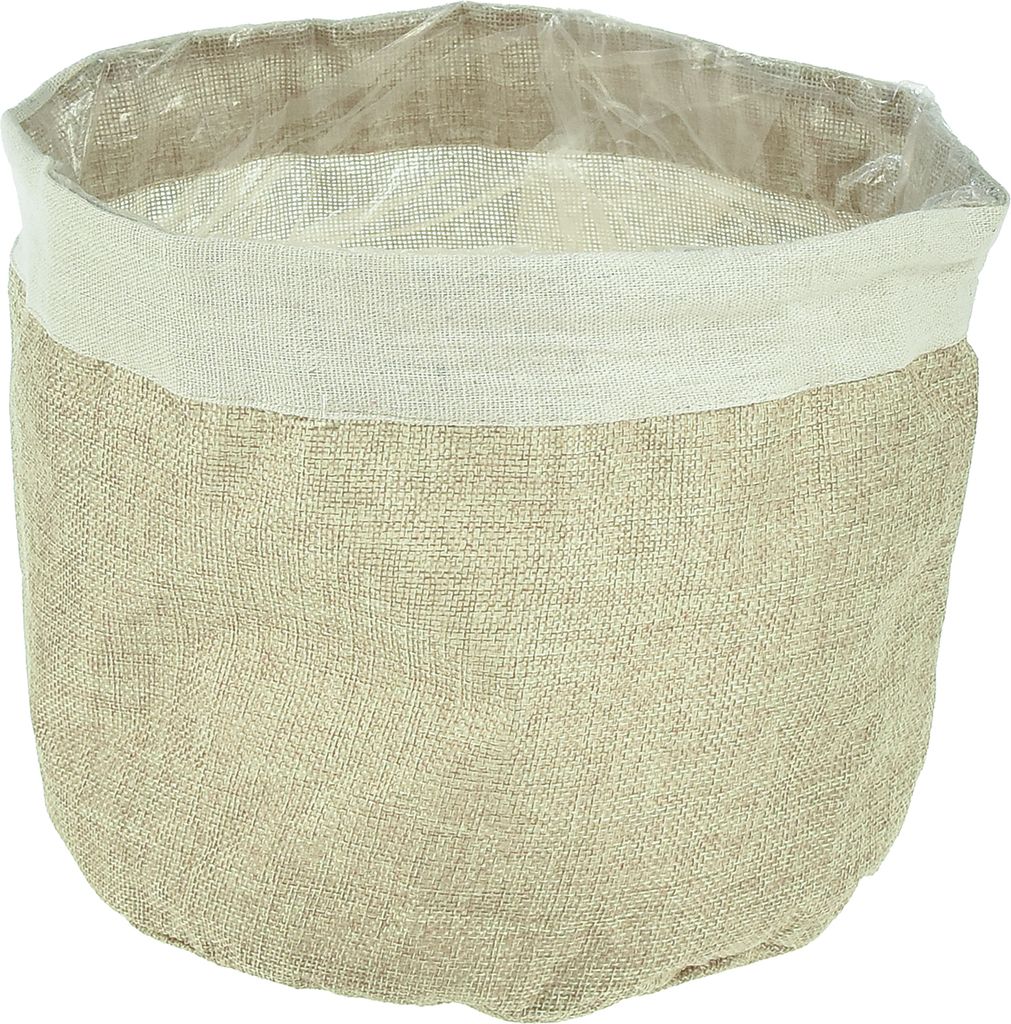 Jute Übertopf Stoffkörbchen Utensilo Natur Ø21cm H19cm 3er-Set, Faltbar, Umweltfreundlich, Dekoration, 3 Stück