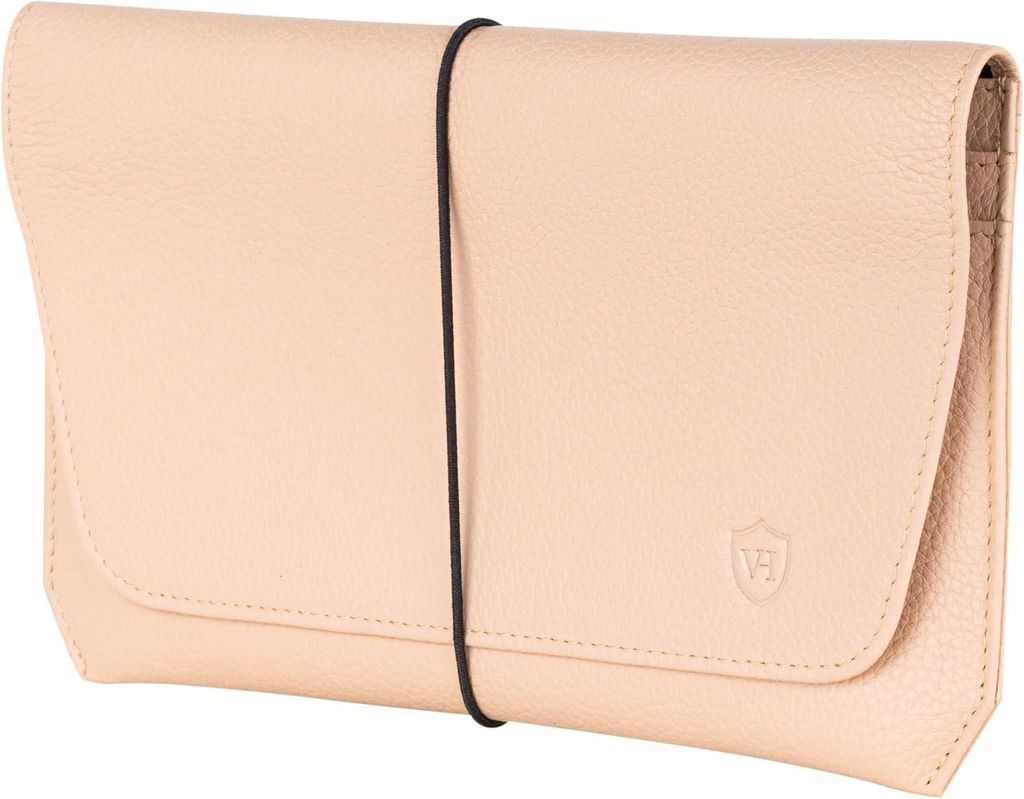 Hochwertige Reisepasshülle aus echtem Nappaleder mit RFID NFC Schutz, Reise Organizer mit Kartenfächern, Passport Wallet für Damen und Herren