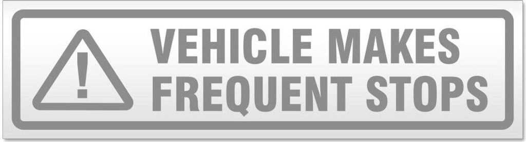 Kiwistar - Autoaufkleber - Grau - 45 x 12 cm - Vehicle Makes Frequent Stops - Hinweis Aufkleber Sticker für Auto, Kfz, Fahrrad, PKW, LKW