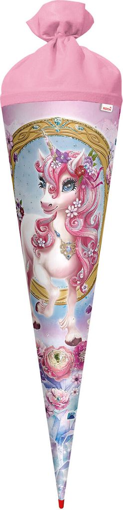 ROTH Schultüte groß Einhorn Beauty 70cm Glitter rund Produktbild 