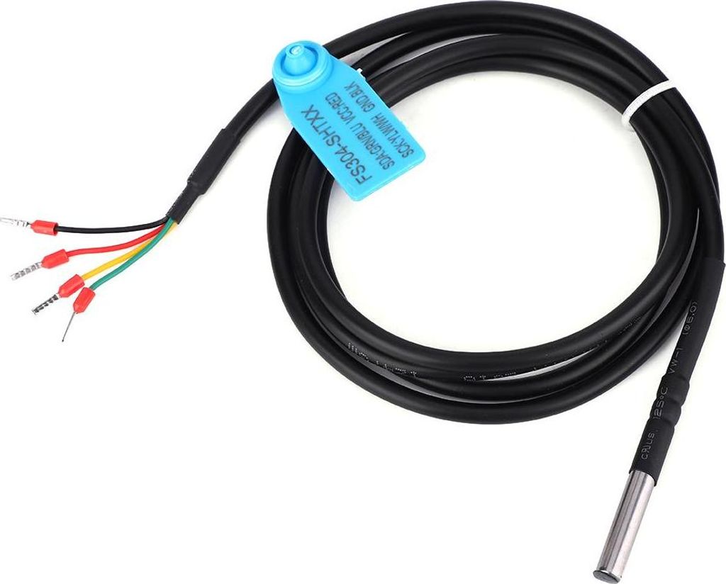 FS304 Digitaler Temperatur- und Feuchtigkeitssensor mit Kabel – Wasserdicht, I2C Ausgabe, Edelstahl IP67 Schutz