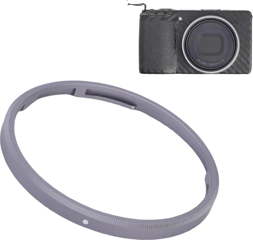 Ricambio Anello Lente Ricoh GR3 Grigio Alluminio CNC GN-1 - 4