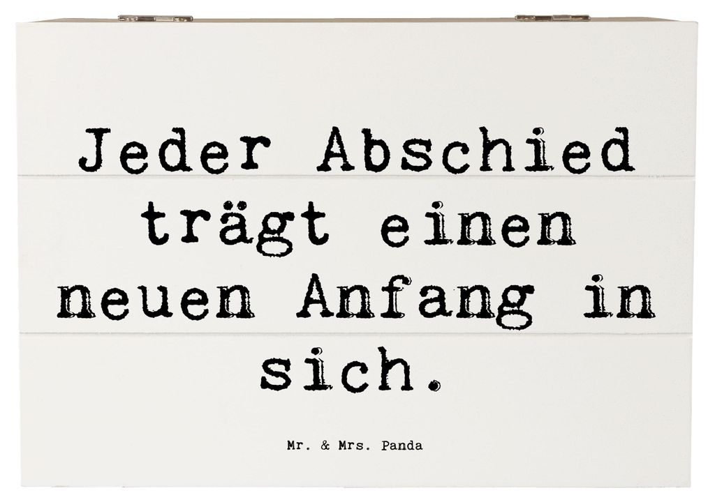 Mr. & Mrs. Panda Holzkiste Spruch Verluste betrauern und loslassen 22 x 15 cm - Weiß - Geschenk, schatztruhe, Abschied, Kiste, neuer Anfang, Hoffn...