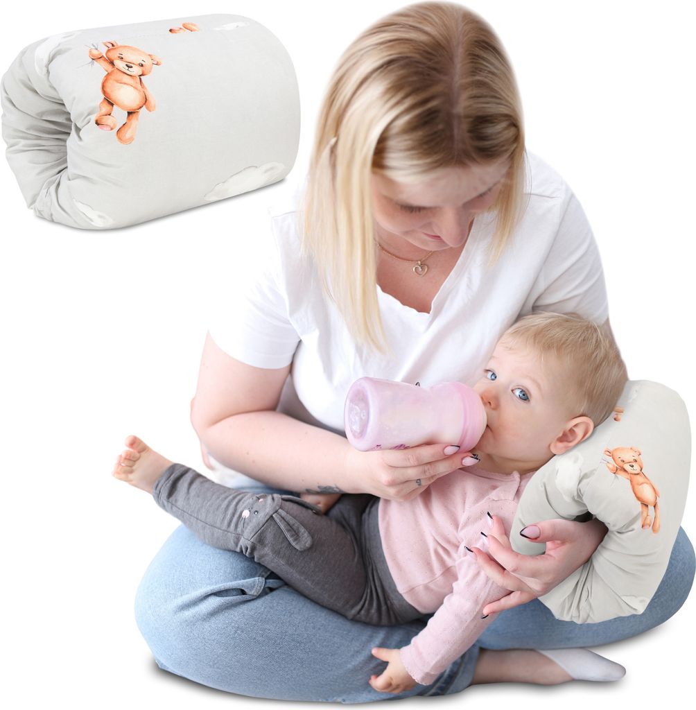 Stillkissen klein Breastfeeding und Nursing Pillow für unterwegs 20 cm - Stillmuff Armkissen und Lagerungskissen Baby Arm Still Kissen aus weicher...