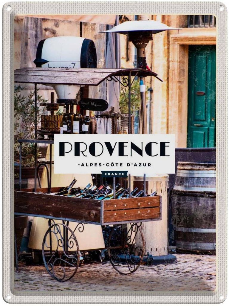 vianmo Blechschild 40x30 cm Provence Alpes Urlaub cote d`Azur Bildmotiv Reisemotiv Abenteuer Reisen Straße Stadt