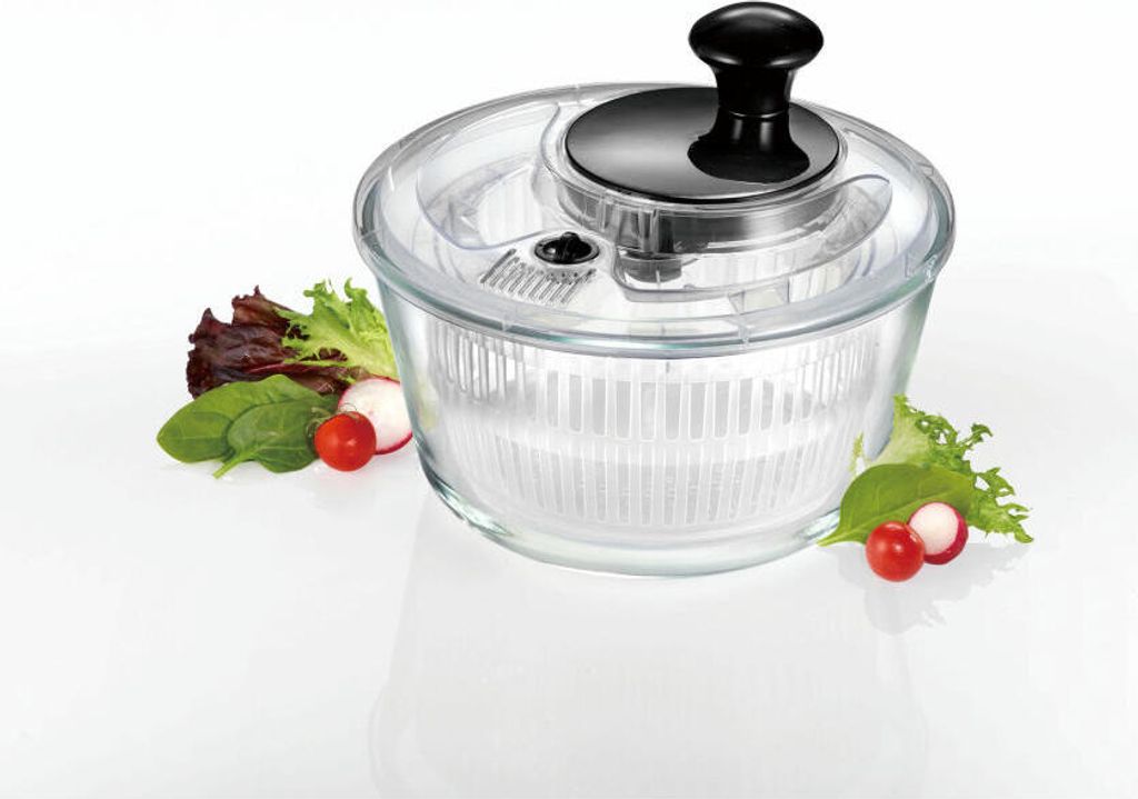 Mastrad Salatschleuder mit Glasschüssel, Borosilikatglas, Produktbild 