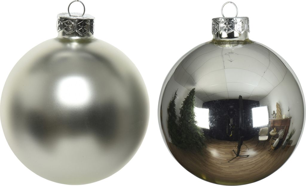 Weihnachtskugeln Glas 8cm 16 Stück - Silber Produktbild 