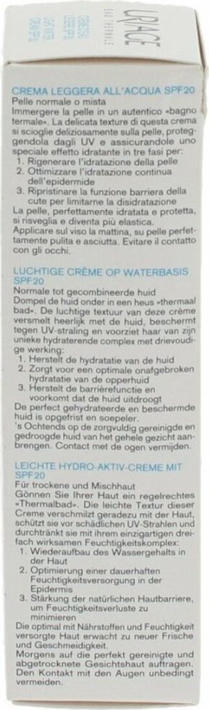 Uriage Eau Thermale Crème Eau Légère LSF20 40ml Image du produit 