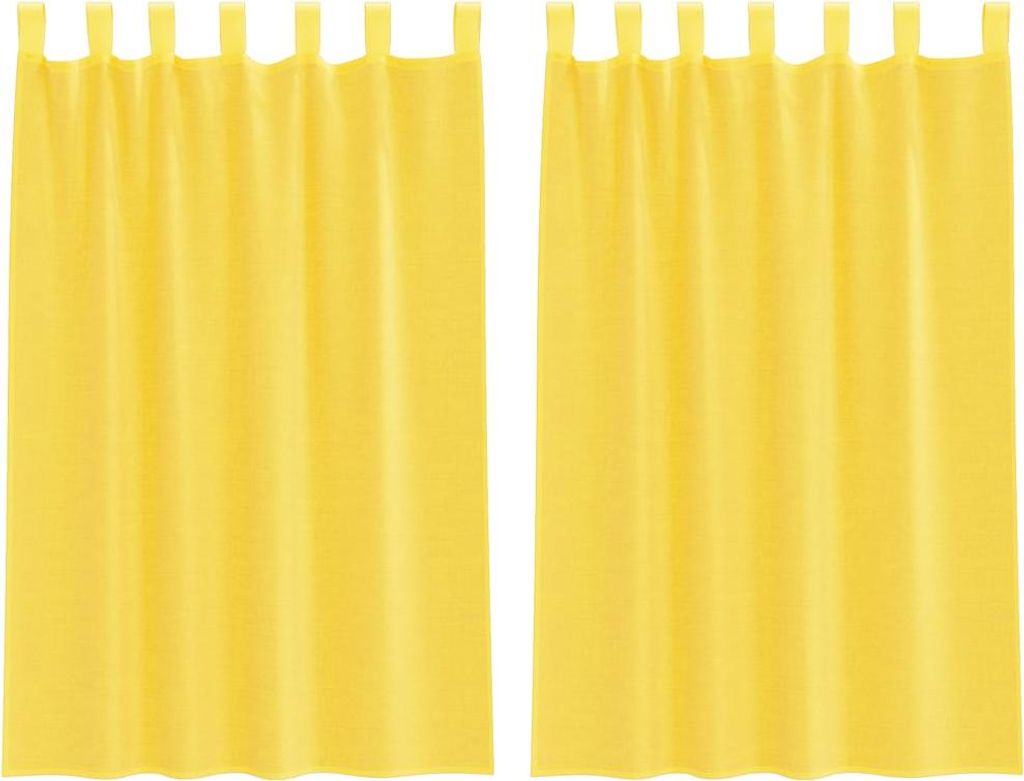 Voile Vorhänge mit Stangentaschen 2 Stk. Gelb