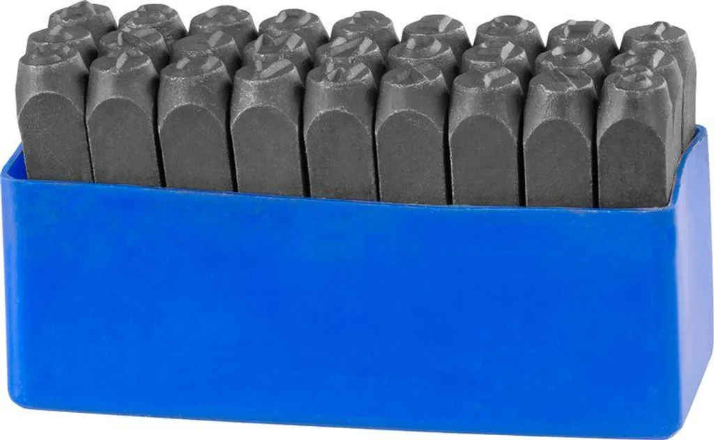 Marquage sur métal et cuir : Jeu de poinçons alphabet 10mm de 27 pièces