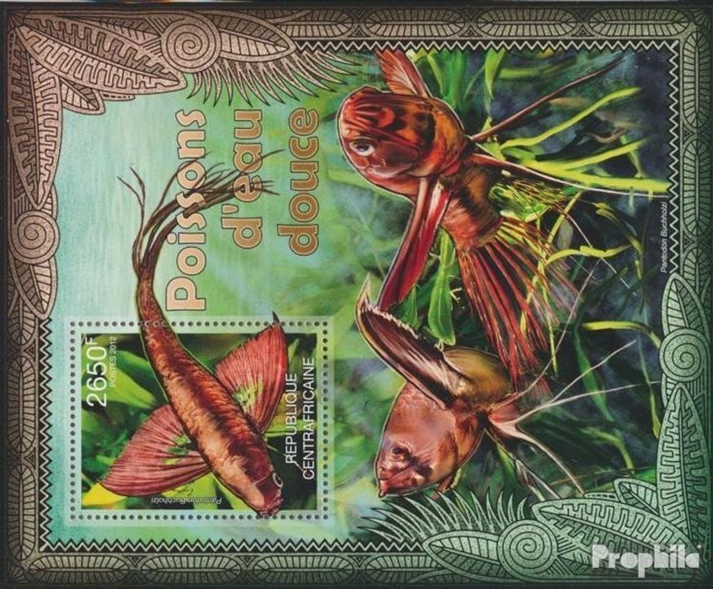 Briefmarken Zentralafrikanische Republik 2012 Mi Block 941 (kompl. Ausgabe) postfrisch Süßwasserfische