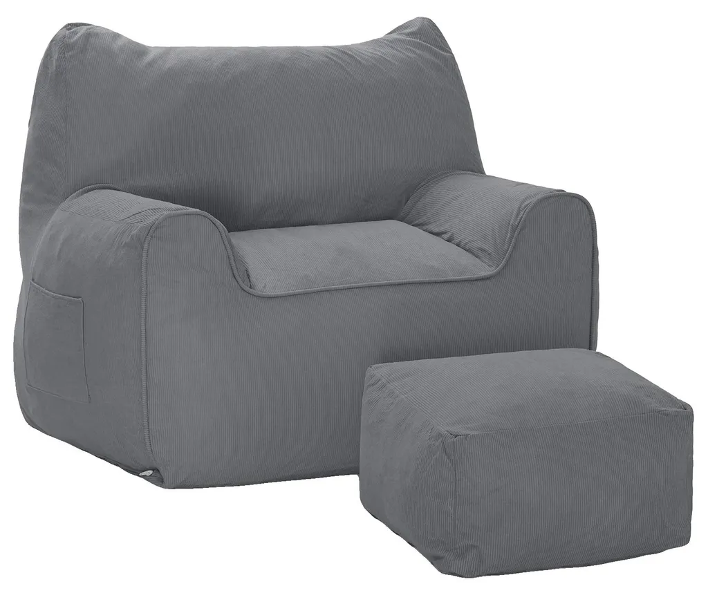 Siège Pouf Design Chat Gris en Mousse Haute Densité pour Salon et Chambre