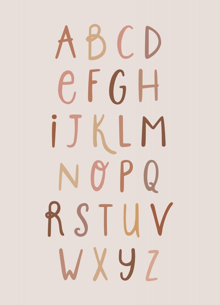 Plakat 13x18cm Muster für Kinder, Mädchen und Jungen - Alphabet 2