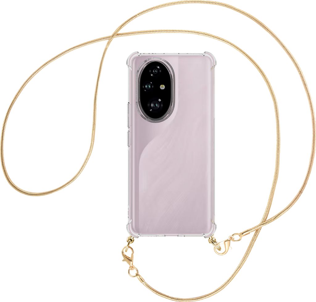 Handykette Backcover-Schutzhülle mit Band (Metall goldfarben) für Honor 200 Pro - goldfarbene Snake-Kette