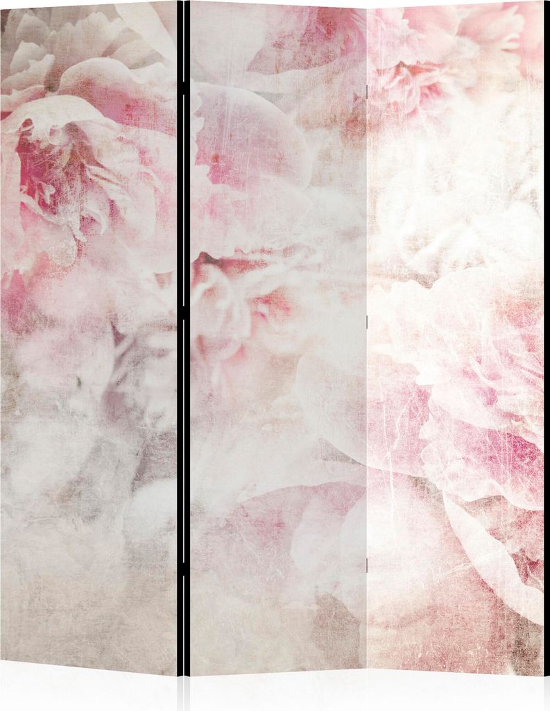 LUMASOUL Paravent doppelseitiger, Paravent Raumteiler Innen, Motiv Blumen, 135x172 cm
