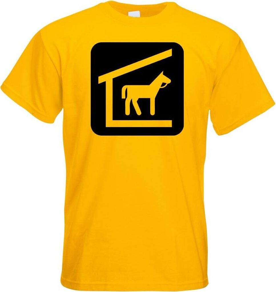 Kiwistar - T-Shirt - gelb - Tierschutz Pferdestall Piktogramme Herren Funshirt Bedruckt Design Sprüche Spruch Motive - mit Motiv Bedruckt - Funshi...