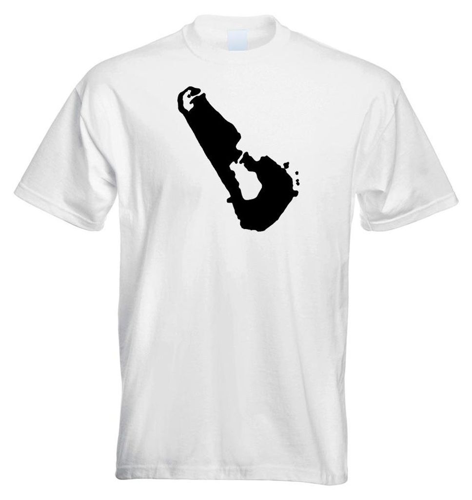 Kiwistar - T-Shirt - Weiss - Tuvalu Umriss Kontur Herren Funshirt Bedruckt Design Sprüche Spruch Motive - mit Motiv Bedruckt - Funshirt Design - S...