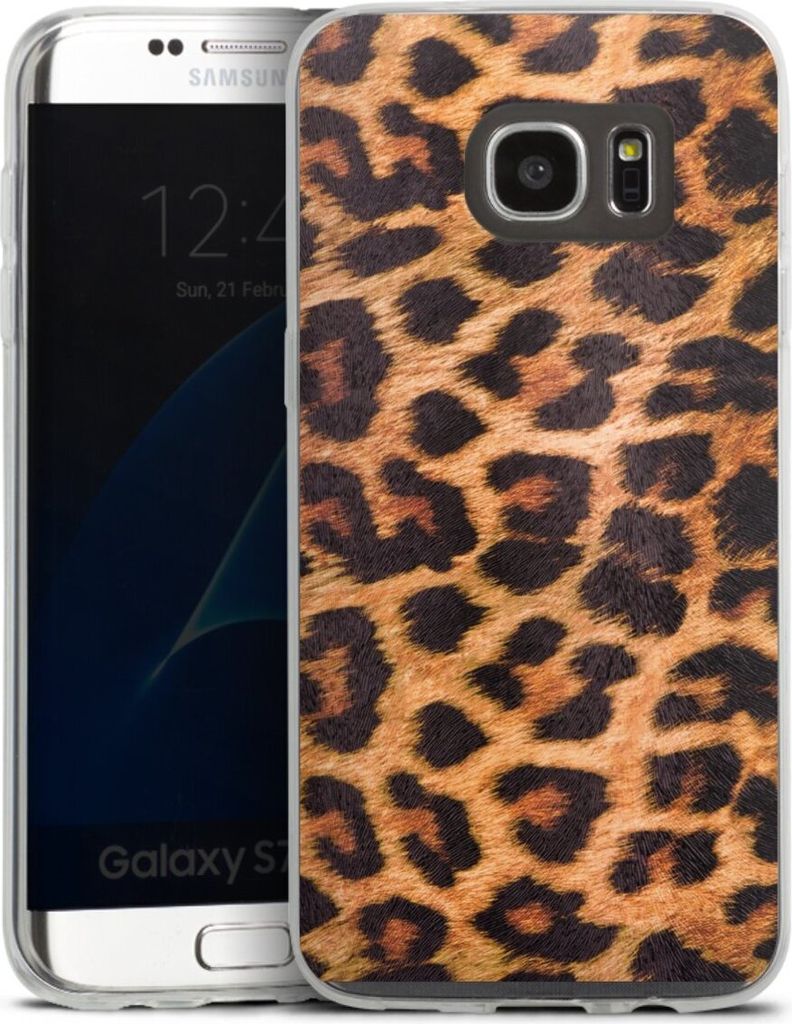 DeinDesign Slim Hülle für Samsung Galaxy S7 Edge Silikon Case Ultra Dünn Handyhülle Animalprint Fell Leopard