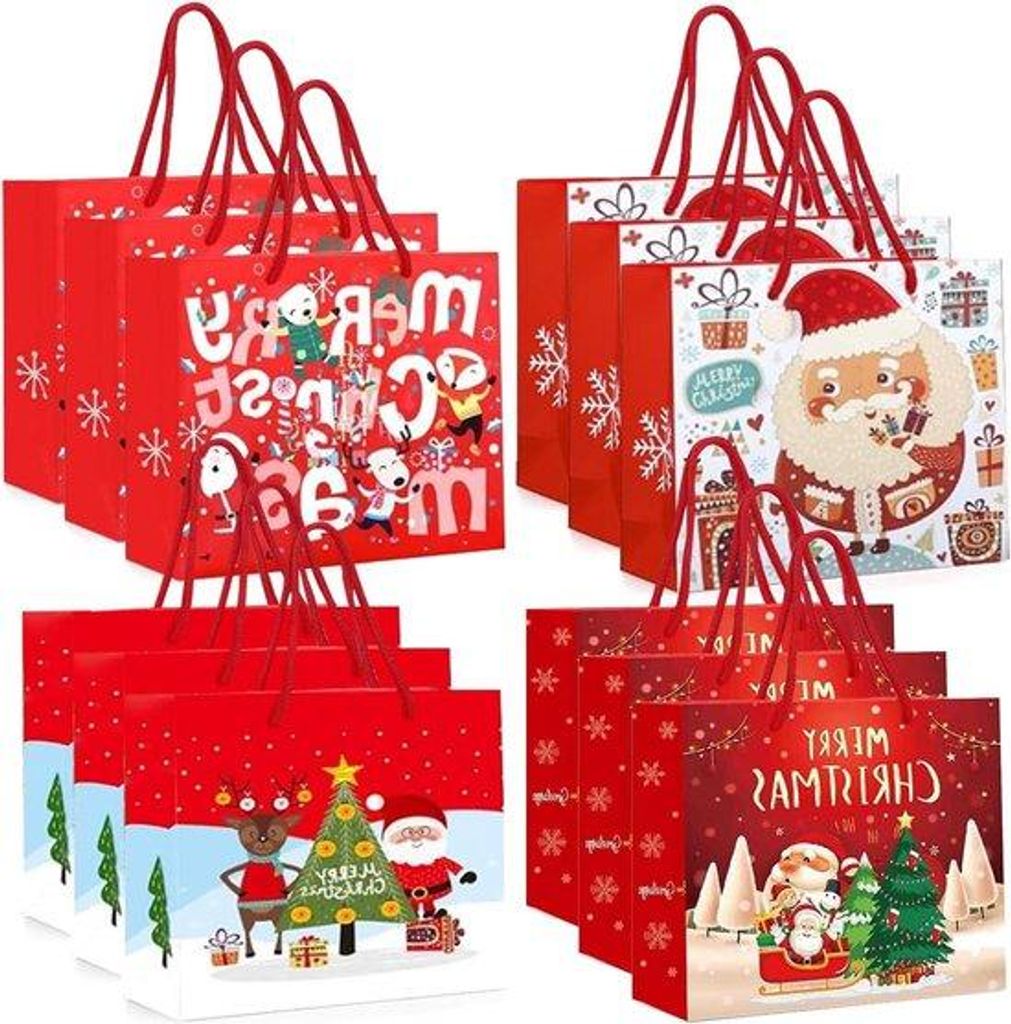 Weihnachtsdekoration Set 12 Stück Dekorationsbeutel Rot