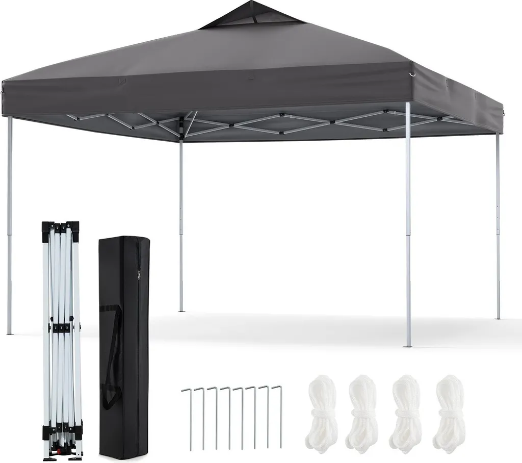 Abri de jardin pliable 3x3m gris étanche pour stopper soleil et pluie