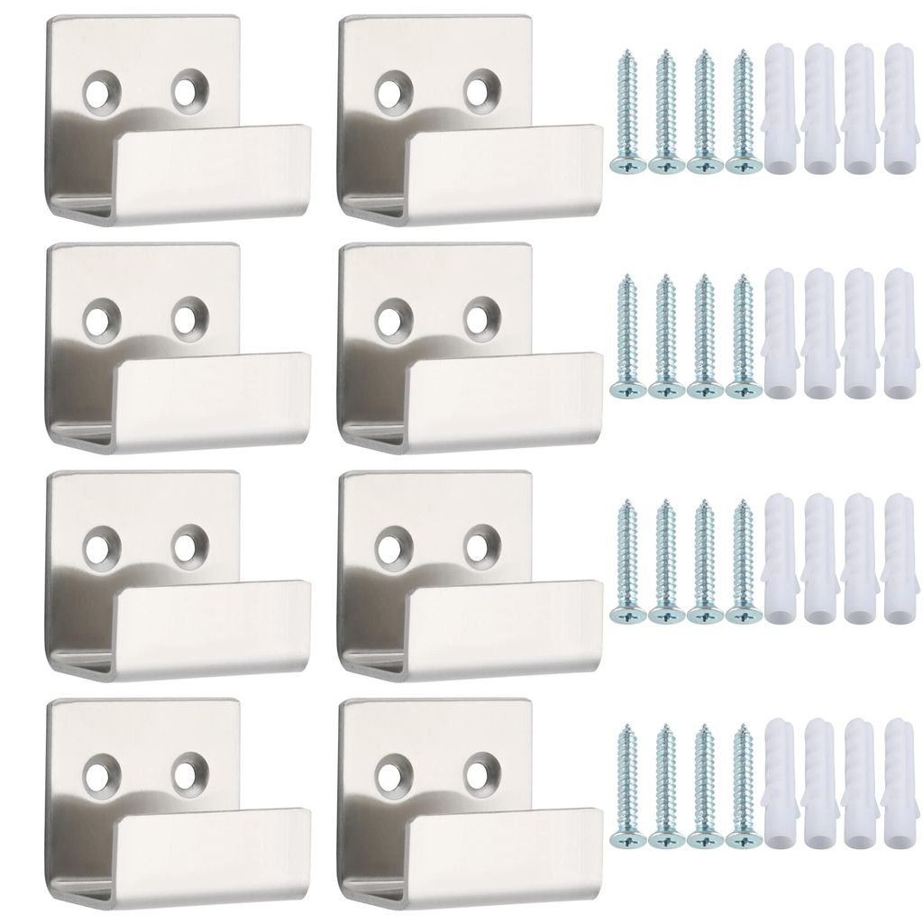 Bilderhaken, robuste Aufhängesysteme, 20 mm dicke Haken für Bilderrahmen, gebürstet, 8 Stück, Aufhängesystem aus Edelstahl SUS304, Wandmontage...