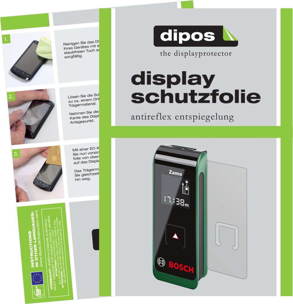 3x Schutzfolie für Bosch Zamo 2. Generation matt Displayschutzfolie Folie Display Schutz dipos