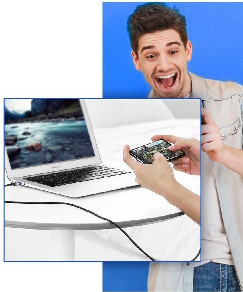 Ugreen Kątowy Kabel Przewód Usb - Usb Typ C 1M 3A Szary Zdjęcie produktu 12