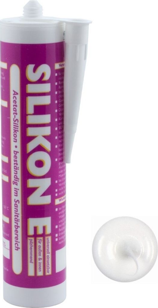 ARLI: Silikon 310ml weiß Universal Sanitär Bad Dusche Küche Produktbild 