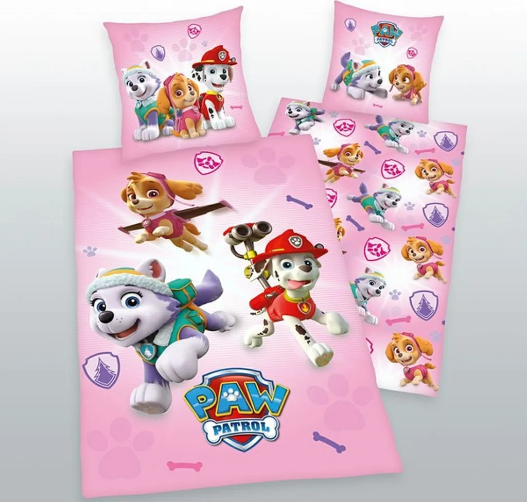 Paw Patrol - Biancheria da letto - Rinforzata - 80 x 80 + 135 x 200 cm