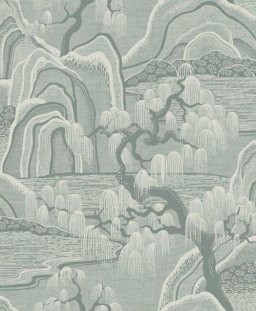 Borastapeter Tapete bewaldete Landschaft Grün - 660318 - 53 cm x 10.05 m