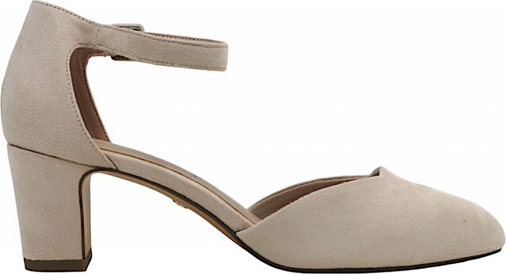 Tamaris Damen Pumps Fesselriemen Blockabsatz samtige Haptik Produktbild 12