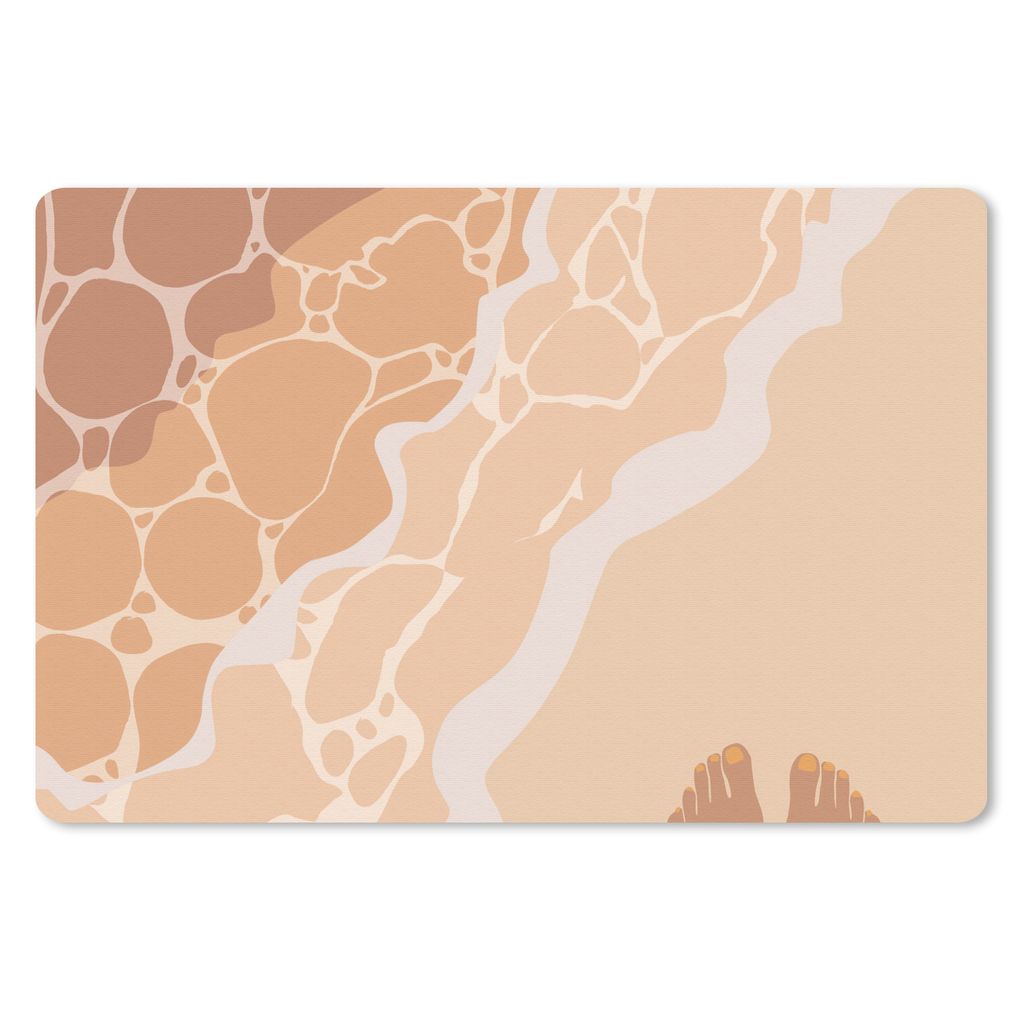 MuchoWow Mauspad Mousepad Golf - Strand - Füße - Zeichnung 27x18 cm - Mousepads - Maus Mat - Pad - Mausunterlage - Büroartikel - Desk Matten