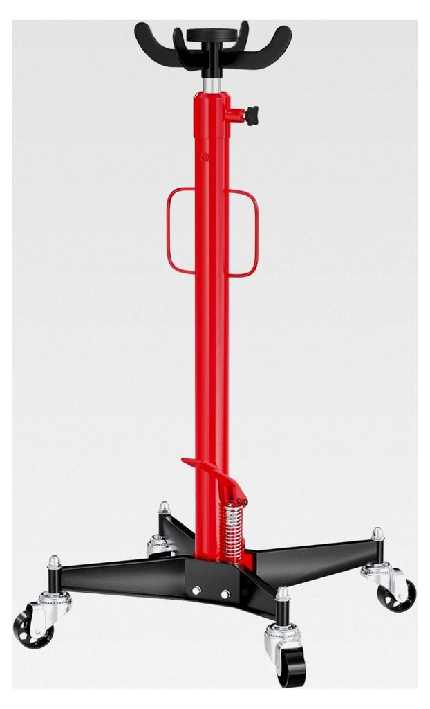 Mobiler hydraulischer Getriebeheber 500 kg 110-190 cm Hubhöhe, mit 4 Rollen, Aufnahmekralle, Pedal, hydraulischer Motorheber für Kfz und Lkw