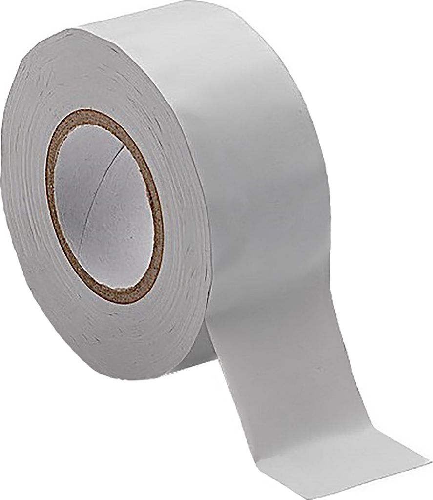 A roll of light gray PVC tape for pipe insulation.